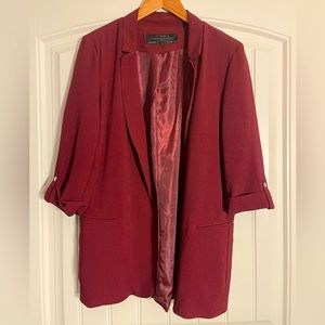 Stoosh relaxed blazer, size medium, burgundy